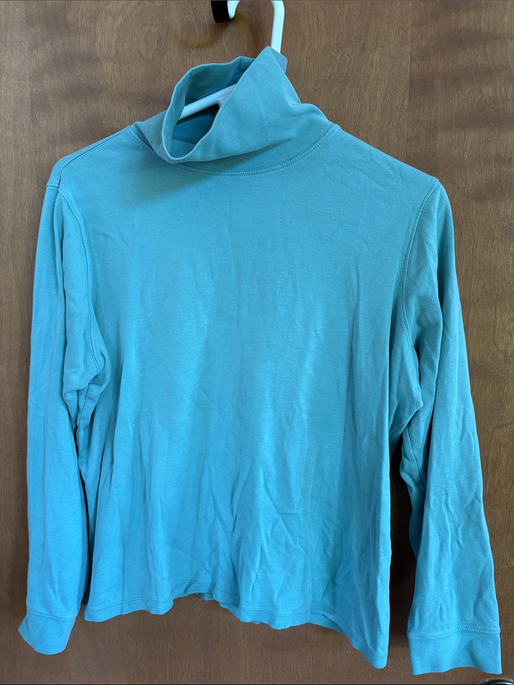 L.L. Bean Women’s Light Teal Turtleneck Shirt. Size L/Reg.